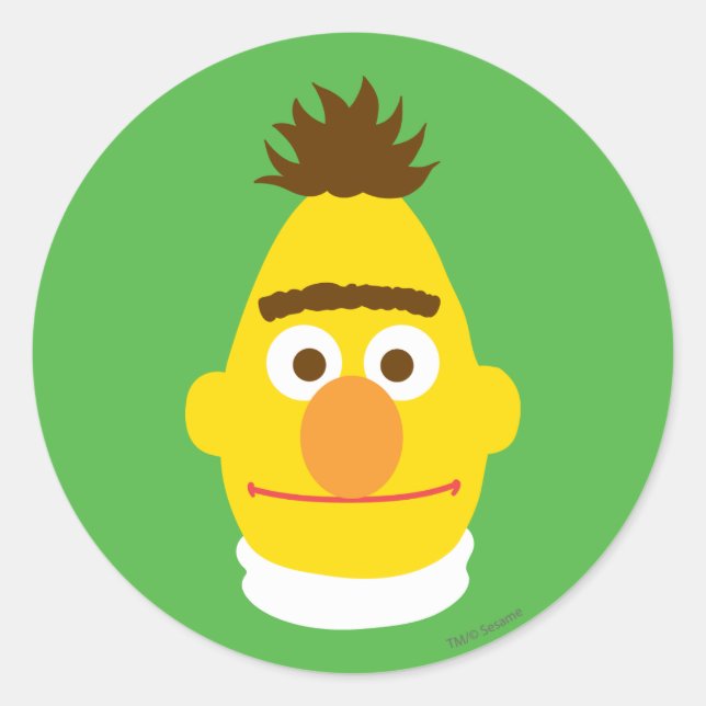 Bert Gesicht Runder Aufkleber (Vorderseite)