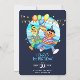 Bert und Ernie Birthday Balloons Einladung