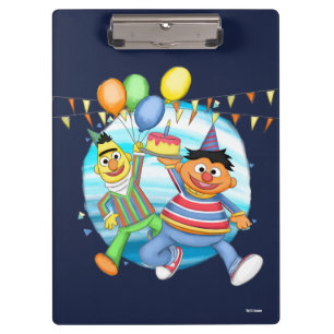 Bert und Ernie Birthday Balloons Klemmbrett