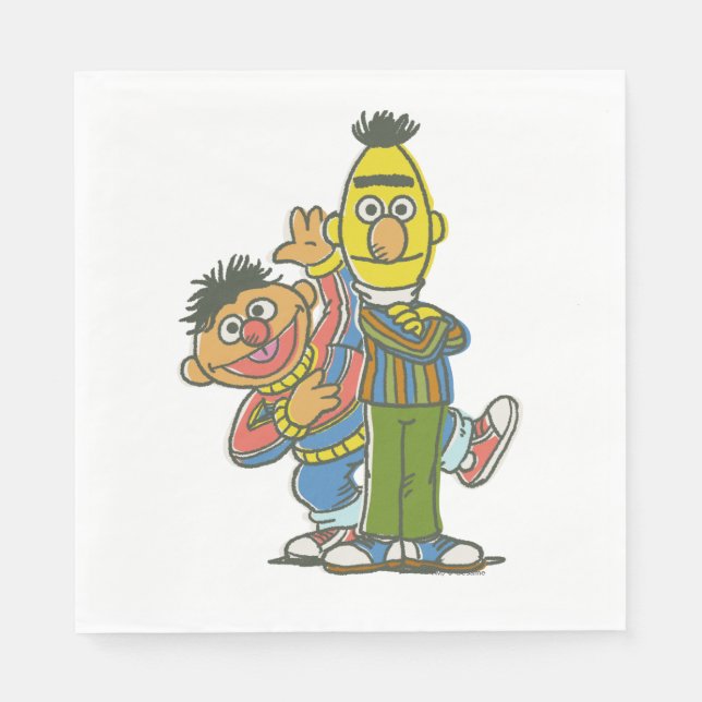 Bert und Ernie Classic Style Serviette (Vorderseite)