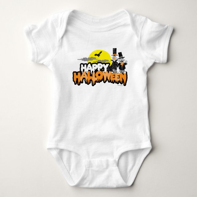 Bert und Ernie | Frohe Halloween Baby Strampler (Vorderseite)