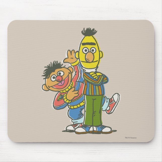 Bert und Ernie klassischer Stil Mousepad (Vorne)