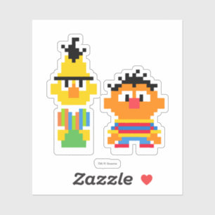 Bert und Ernie Pixel Art Aufkleber