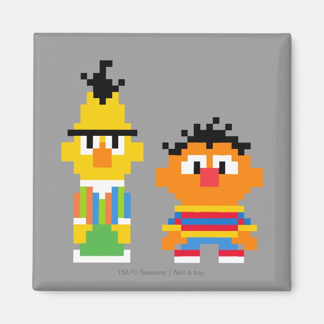 Bert und Ernie Pixel Art Magnet (Vorne)