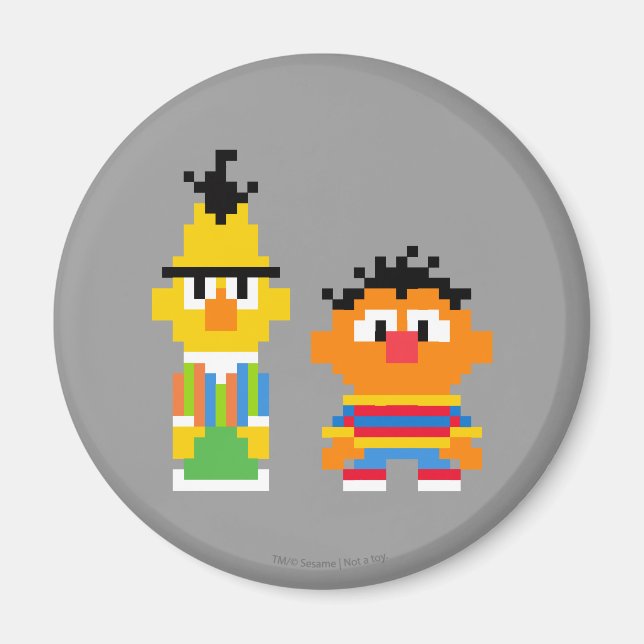 Bert und Ernie Pixel Art Magnet (Vorne)
