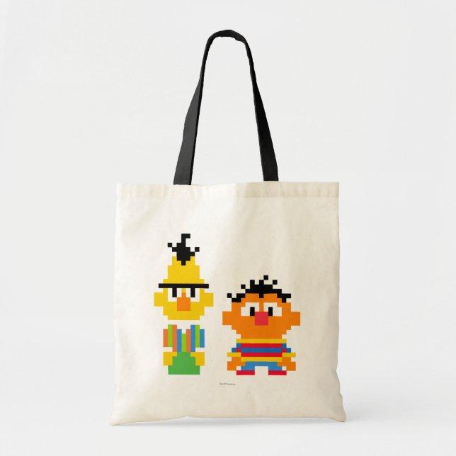 Bert und Ernie Pixel Art Tragetasche (Vorne)