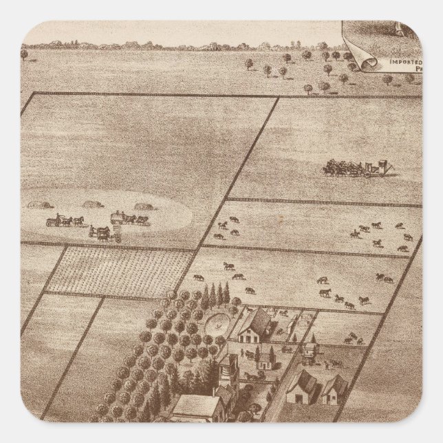 Bertch-Ranch Quadratischer Aufkleber (Vorderseite)