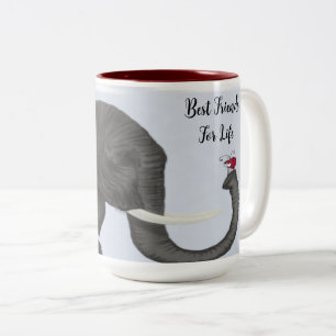 Bertha, der bezaubernde Elefant und Niedliche Lady Zweifarbige Tasse