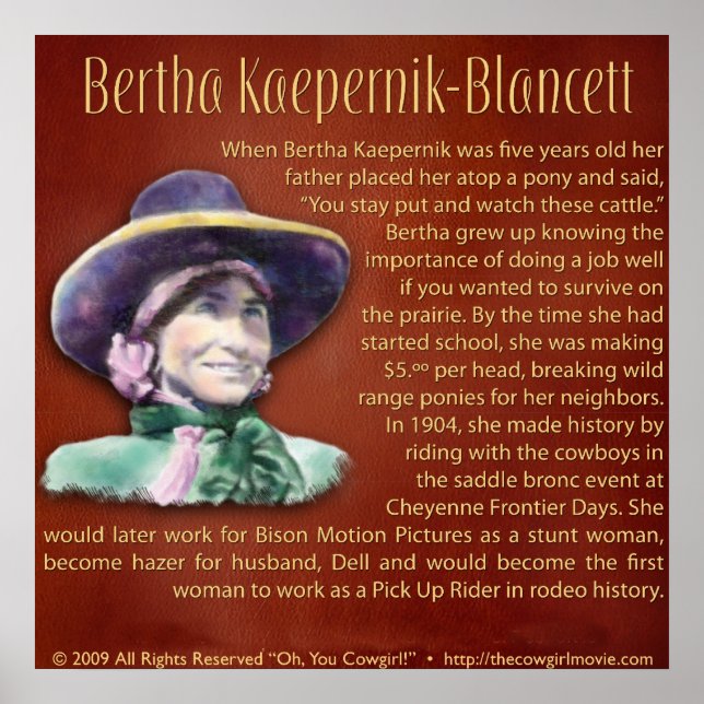 Bertha Kaepernik-Blancett Poster (Vorne)