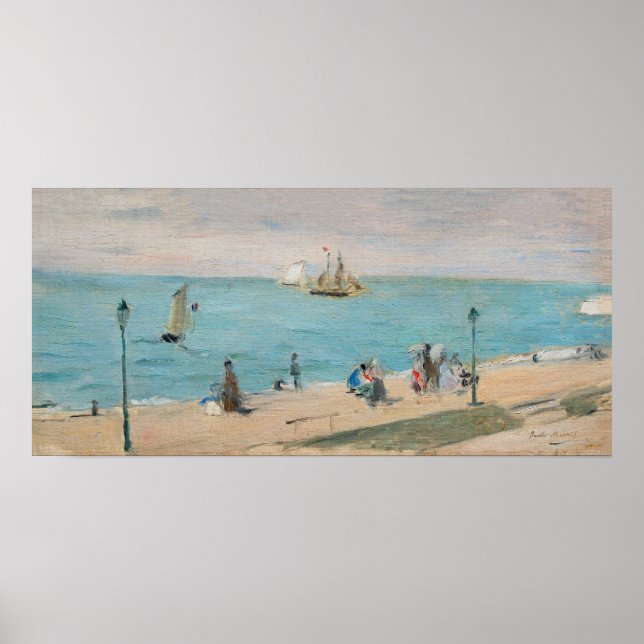 Berthe Morisot - Am Strand, Les Petites-Dalles Poster (Vorne)