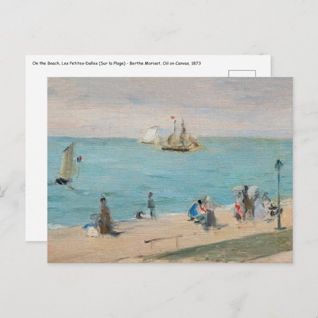 Berthe Morisot - Am Strand, Les Petites-Dalles Postkarte (Vorne/Hinten)