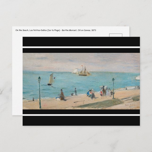 Berthe Morisot - Am Strand, Les Petites-Dalles Postkarte (Vorne/Hinten)