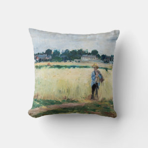 Berthe Morisot - Auf dem Weizenfeld in Gennevillie Kissen