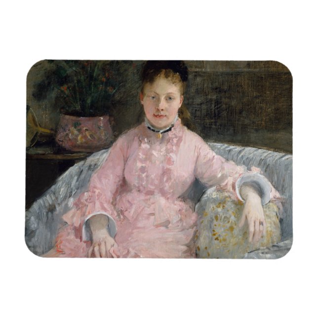 Berthe Morisot - Das rosa Kleid Magnet (Horizontal)