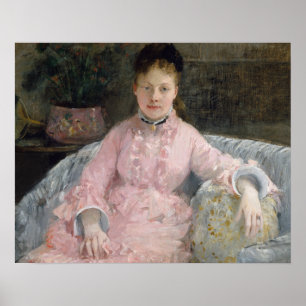 Berthe Morisot - Das rosa Kleid Poster