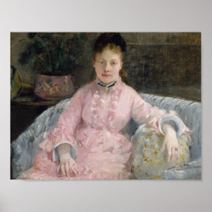 Berthe Morisot - Das rosa Kleid Poster