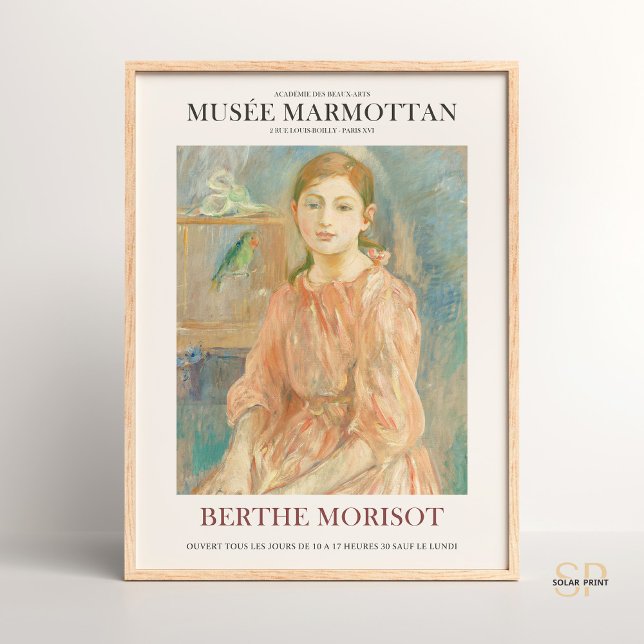 Berthe Morisot Daughter mit Parakeet Art Print Poster (Von Creator hochgeladen)