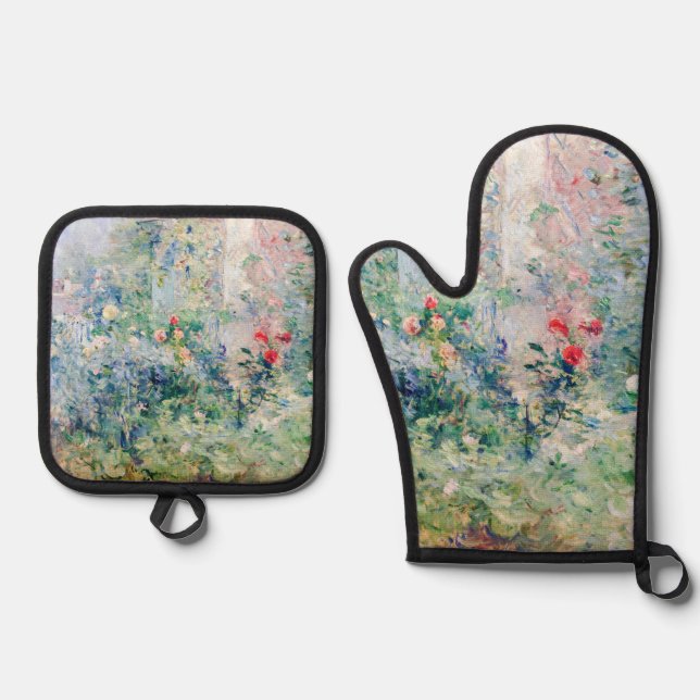 Berthe Morisot - Der Garten von Bougival Ofenhandschuh & Topflappen-Set (Vorderseite)