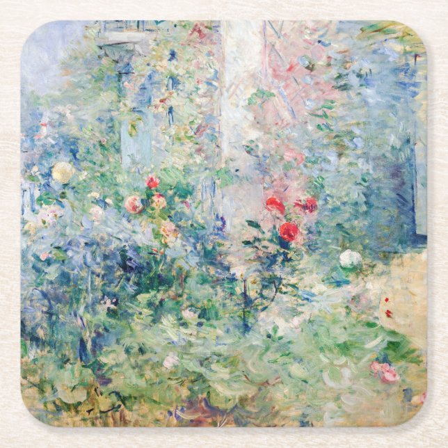 Berthe Morisot - Der Garten von Bougival Rechteckiger Pappuntersetzer (Vorderseite)