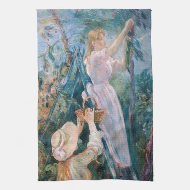Berthe Morisot - Die Kirschpflückerin Geschirrtuch (Vertikal)