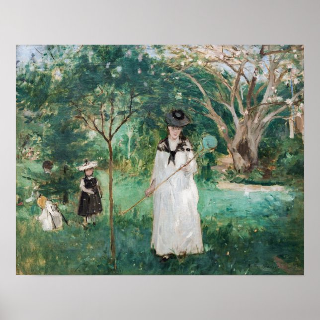 Berthe Morisot - Die Schmetterlingsjagd Poster (Vorne)