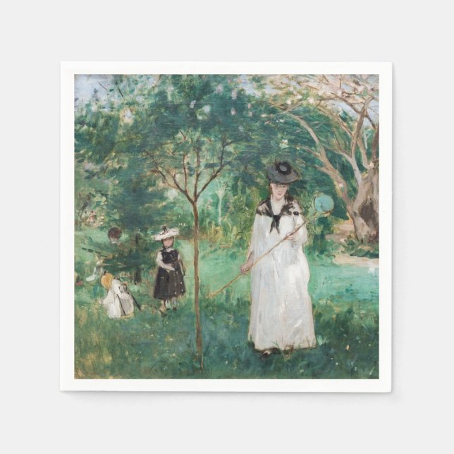 Berthe Morisot - Die Schmetterlingsjagd Serviette (Vorderseite)