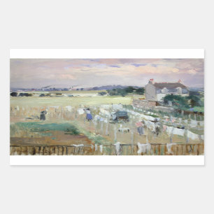 Berthe Morisot - die Wäscherei heraus hängend, u Rechteckiger Aufkleber