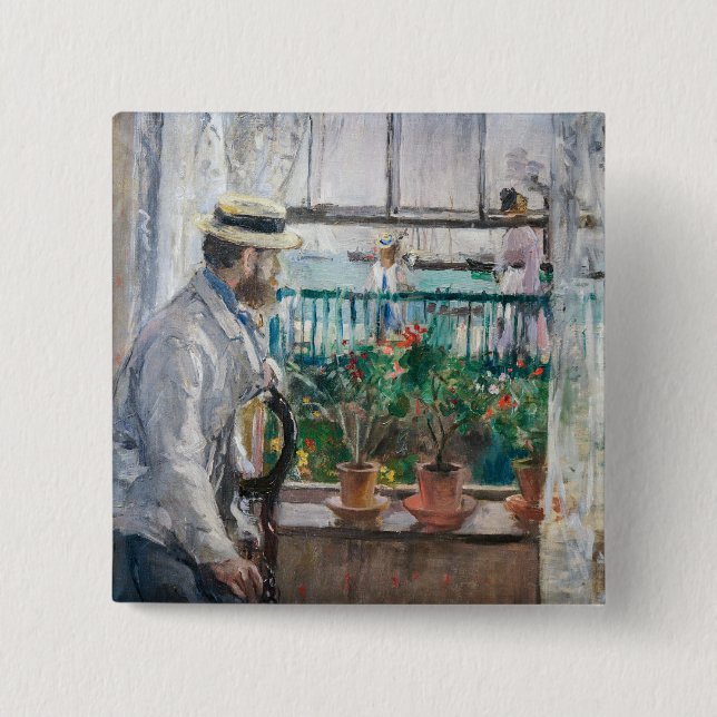 Berthe Morisot - Eugene Manet auf der Isle of Wigh Button (Vorderseite)