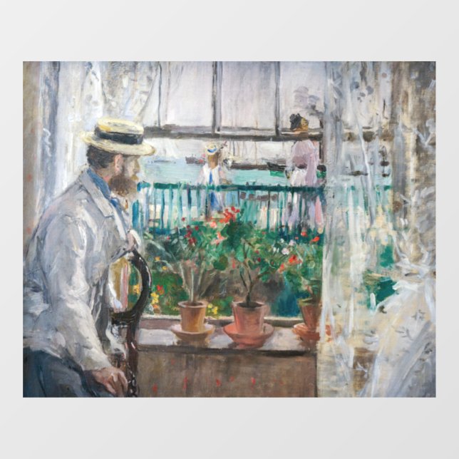 Berthe Morisot - Eugene Manet auf der Isle of Wigh Fensteraufkleber (Blatt)