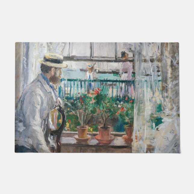 Berthe Morisot - Eugene Manet auf der Isle of Wigh Fußmatte (Vorderseite)