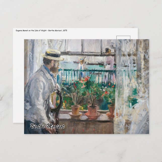 Berthe Morisot - Eugene Manet auf der Isle of Wigh Postkarte (Vorne/Hinten)