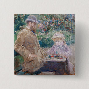 Berthe Morisot - Eugene Manet mit seiner Tochter Button