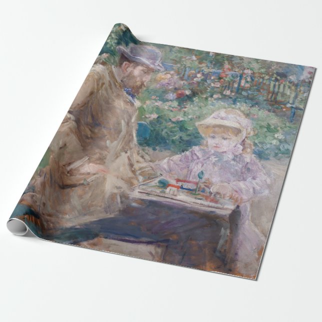 Berthe Morisot - Eugene Manet mit seiner Tochter Geschenkpapier (Ungerollt)