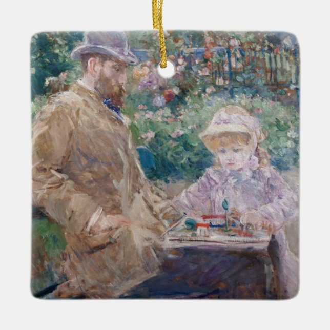 Berthe Morisot - Eugene Manet mit seiner Tochter Keramikornament (Vorderseite)