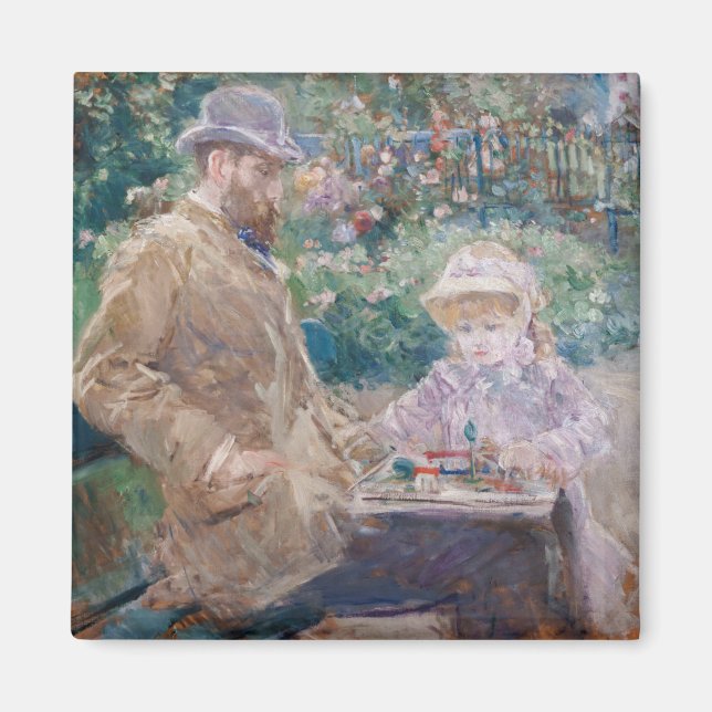 Berthe Morisot - Eugene Manet mit seiner Tochter Magnet (Vorne)