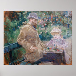Berthe Morisot - Eugene Manet mit seiner Tochter Poster