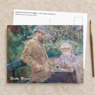 Berthe Morisot - Eugene Manet mit seiner Tochter Postkarte