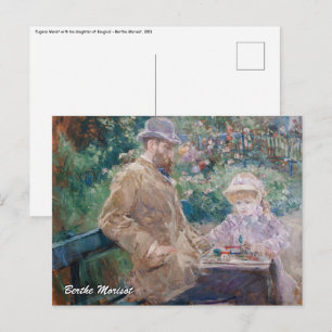 Berthe Morisot - Eugene Manet mit seiner Tochter Postkarte