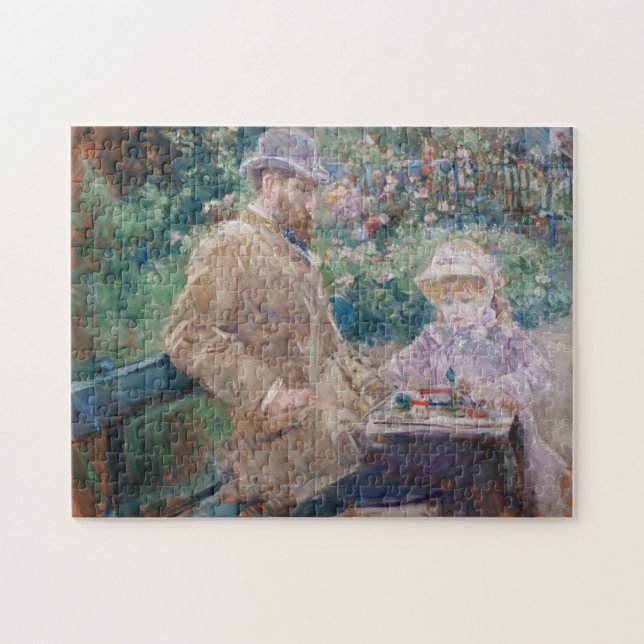 Berthe Morisot - Eugene Manet mit seiner Tochter Puzzle (Horizontal)