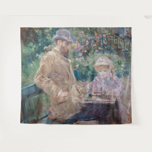 Berthe Morisot - Eugene Manet mit seiner Tochter Wandteppich