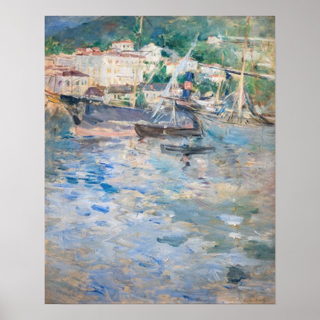 Berthe Morisot - Hafen von Nizza Poster (Vorne)