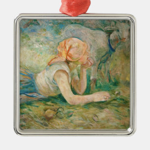 Berthe Morisot - Hirtin ruhend Ornament Aus Metall