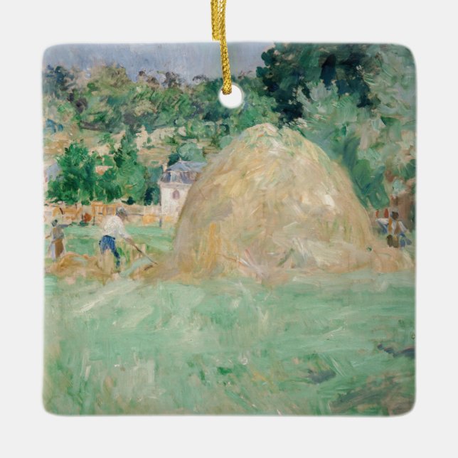 Berthe Morisot - Hystacks at Bougival Keramikornament (Vorderseite)