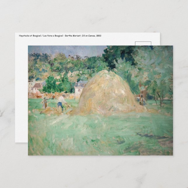 Berthe Morisot - Hystacks at Bougival Postkarte (Vorne/Hinten)