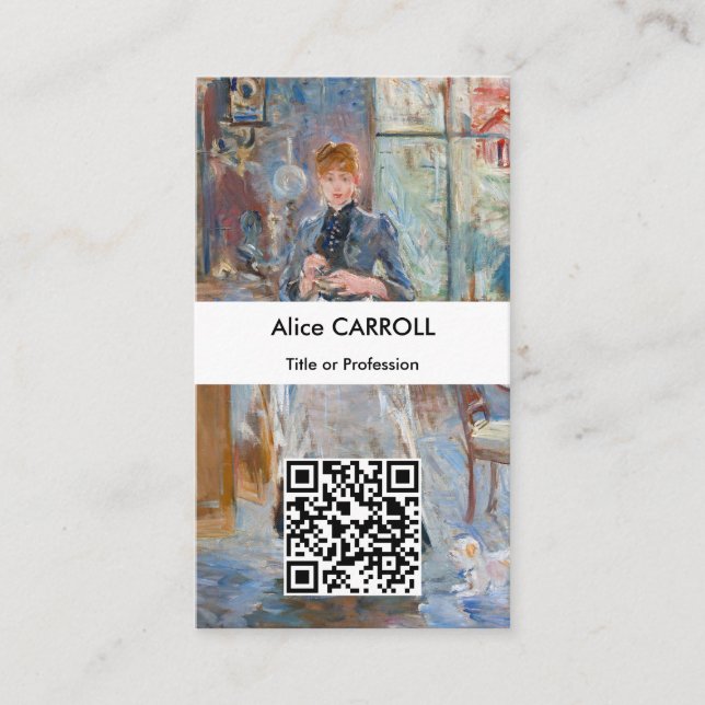 Berthe Morisot - Im Speisesaal - QR-Code Visitenkarte (Vorderseite)