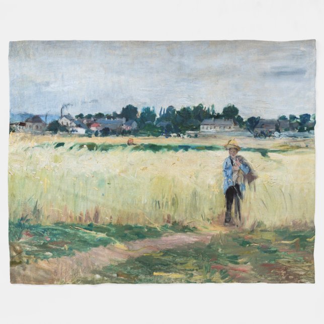 Berthe Morisot - Im Wheatfield bei Gennevillier Fleecedecke (Vorderseite (Horizontal))