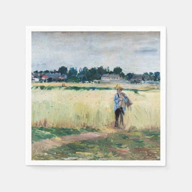 Berthe Morisot - Im Wheatfield bei Gennevillier Serviette (Vorderseite)