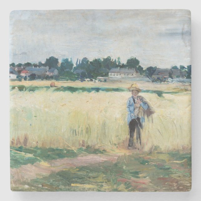Berthe Morisot - Im Wheatfield bei Gennevillier Steinuntersetzer (Vorderseite)