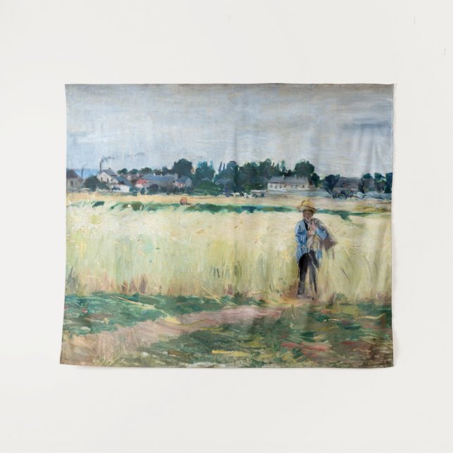 Berthe Morisot - Im Wheatfield bei Gennevillier Wandteppich (Vorderseite (Horizontal))