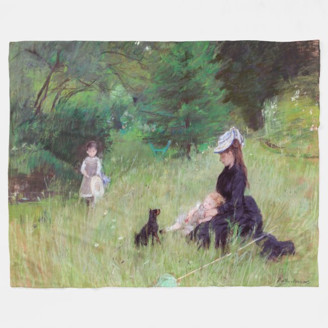 Berthe Morisot - In einem Park / Dans le parc Fleecedecke (Vorderseite (Horizontal))